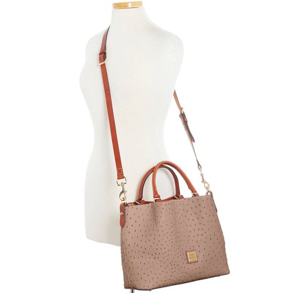 Dooney & Bourke Ostrich Barlow Bag - Light Taupe - Picture 4 of 4